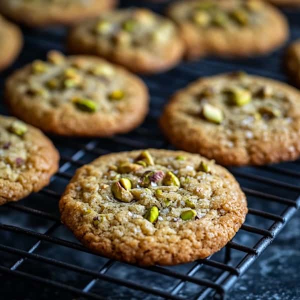 homemade pistachio cookies baked