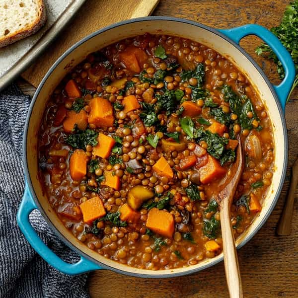 lentil soup with mushrooms