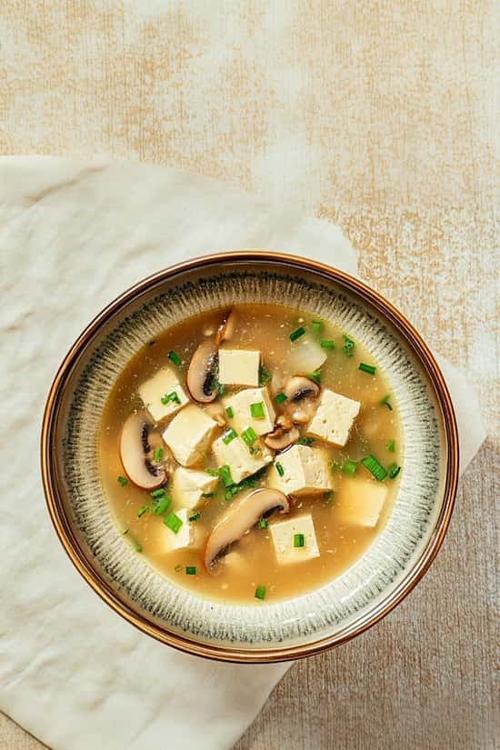 mushroom miso soup with tofu