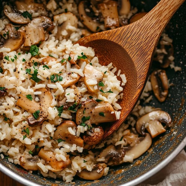 mushroom rice cooking