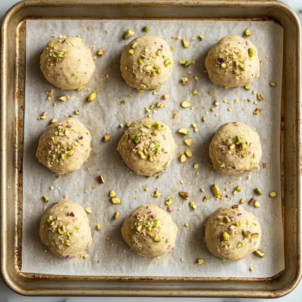 pistachio cookies batter