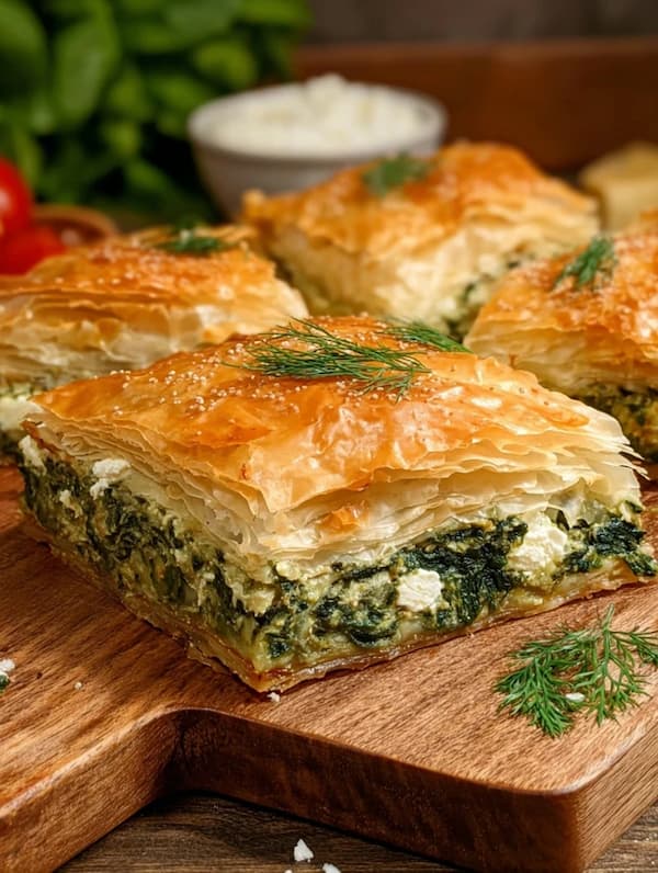 spanakopita served