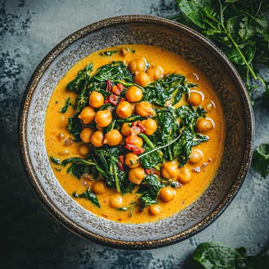 easy spinach and chickpea curry