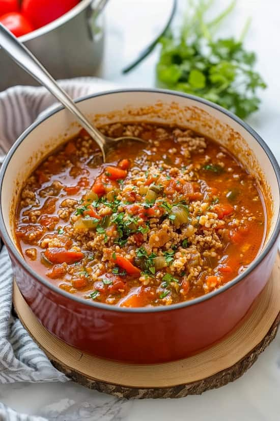 easy vegetarian stuffed pepper soup