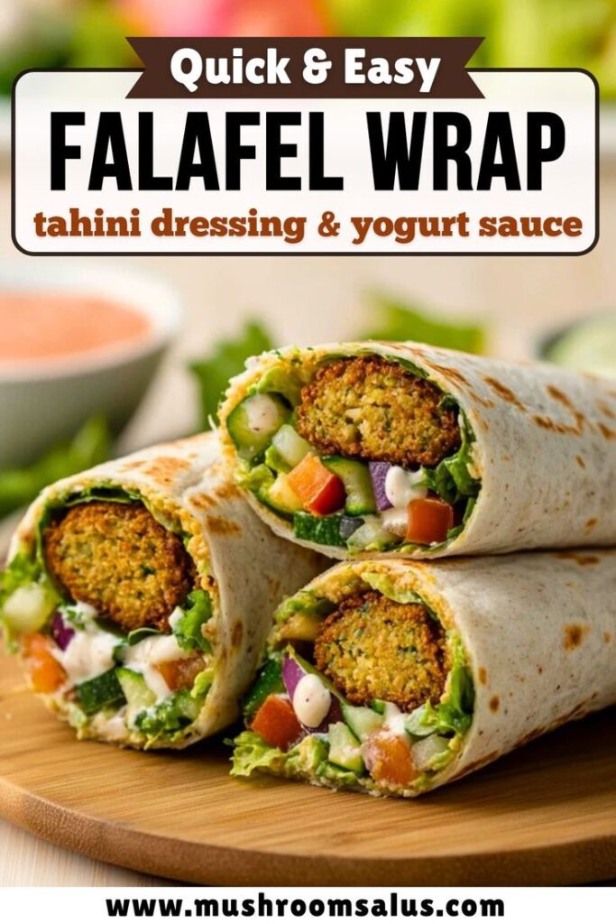 Crispy Falafel Wrap with Veggies and Tahini Dressing