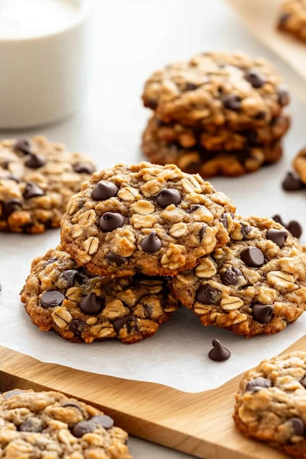 banana oatmeal cookies served