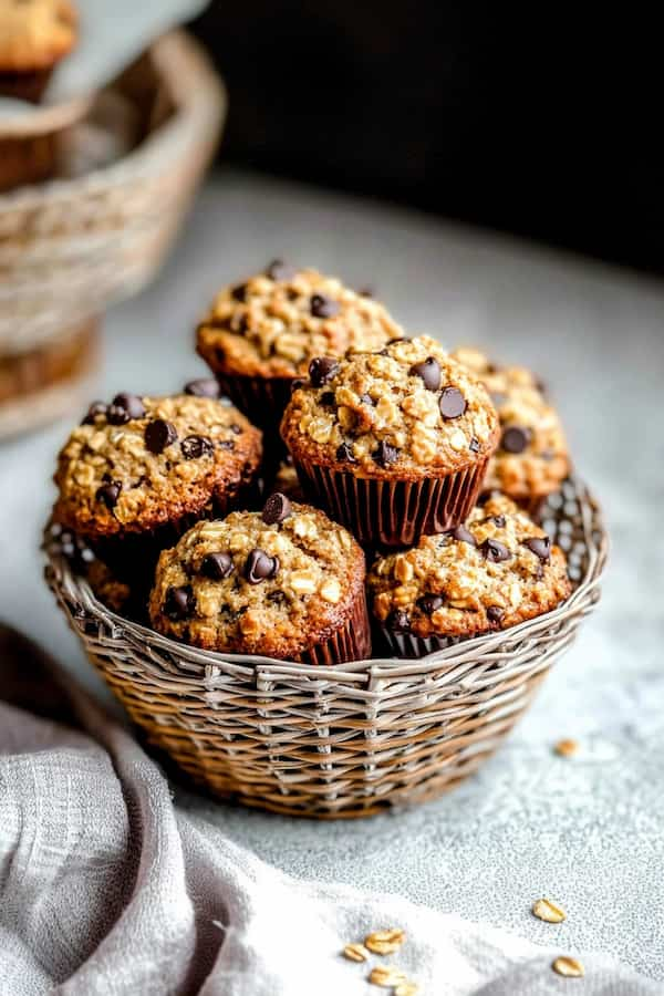 chocolate chip oatmeal muffins photo