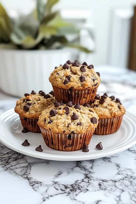 easy chocolate chip oatmeal muffins