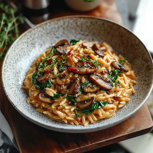 mushroom orzo