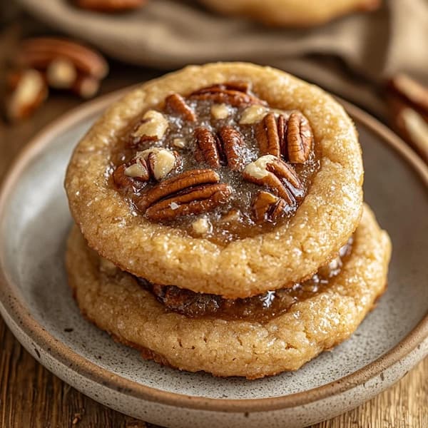 pecan pie cookies served