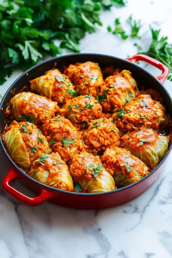 stuffed cappage rolls