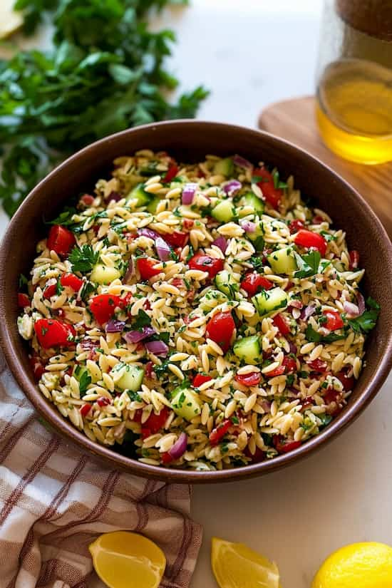 cold orzo pasta salad