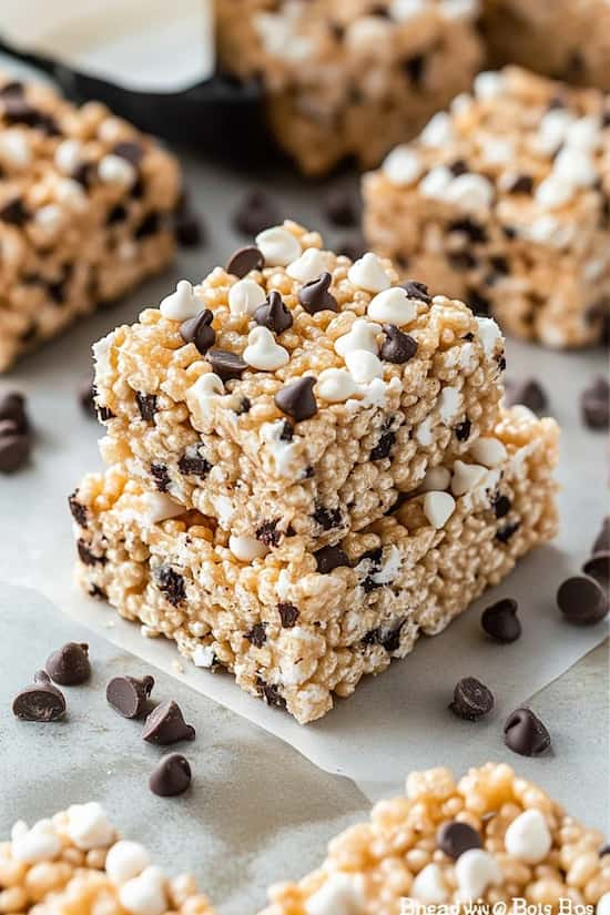 crispy rice treats with chocolate chip