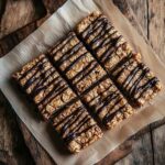 peanut butter oatmeal bars drizzled