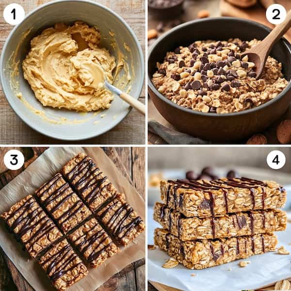 peanut butter oatmeal bars step by step