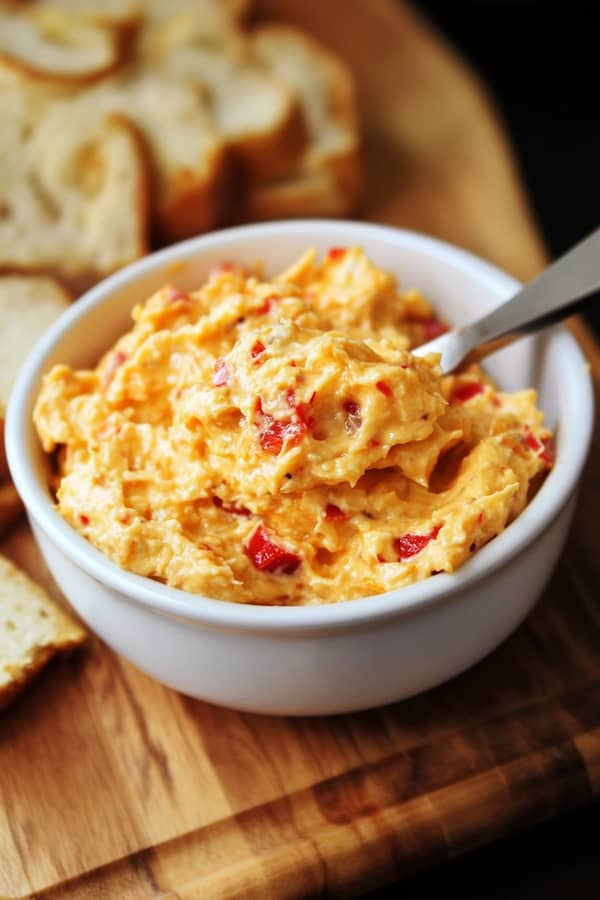 pimento cheese dip on the table