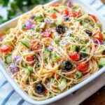 spaghetti salad served