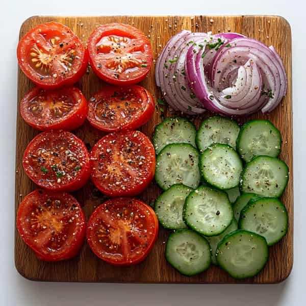 chopped veggies