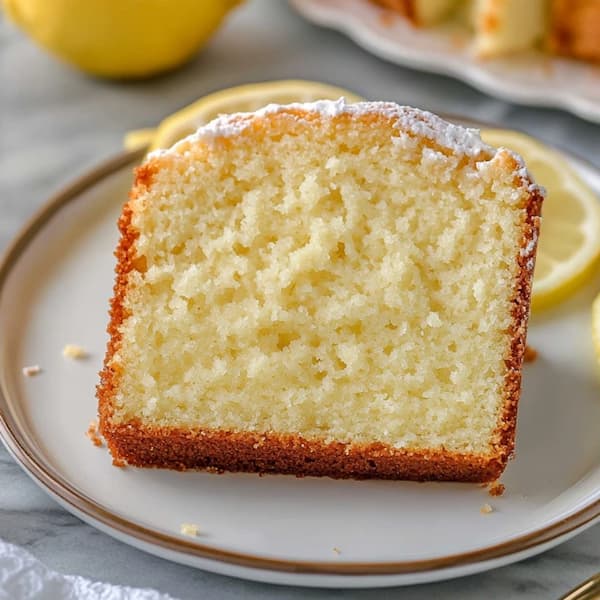 lemon pound cake served