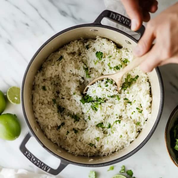 cilantro lime rice cooked