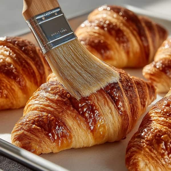 croissant brushed with egg