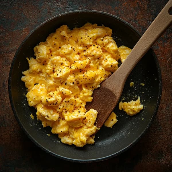 scrambled eggs cooking