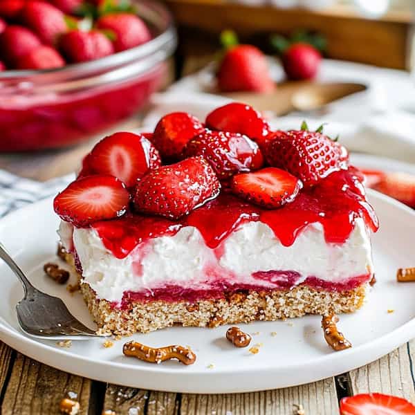 strawberry pretzel salad complete