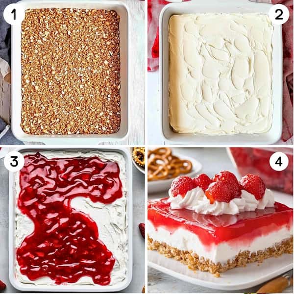 strawberry pretzel salad process