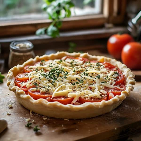 tomato pie before baking