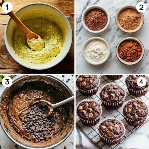 zucchini muffins step by step recipe