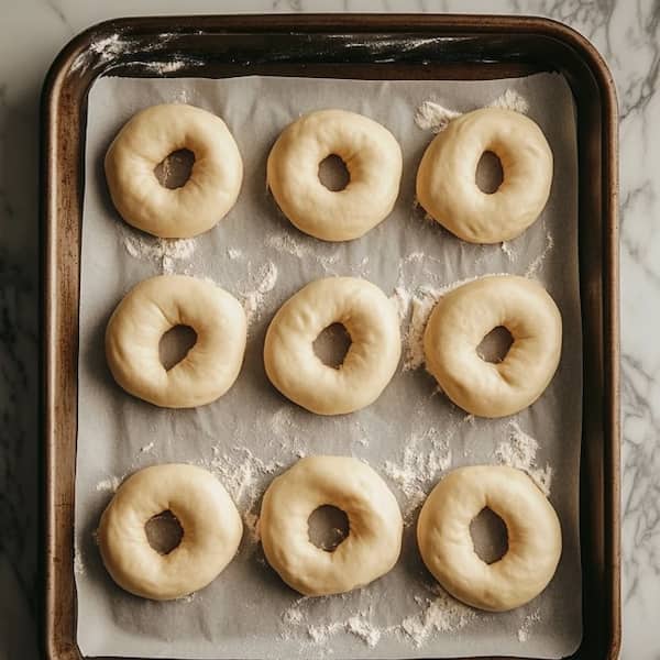bagels before baking