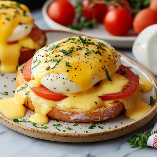 eggs benedict served