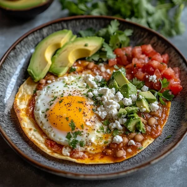 huevos rancheros served