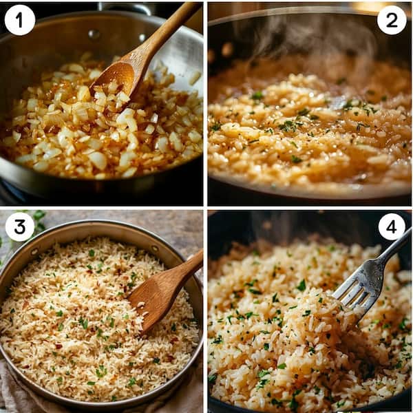 rice pilaf step by step