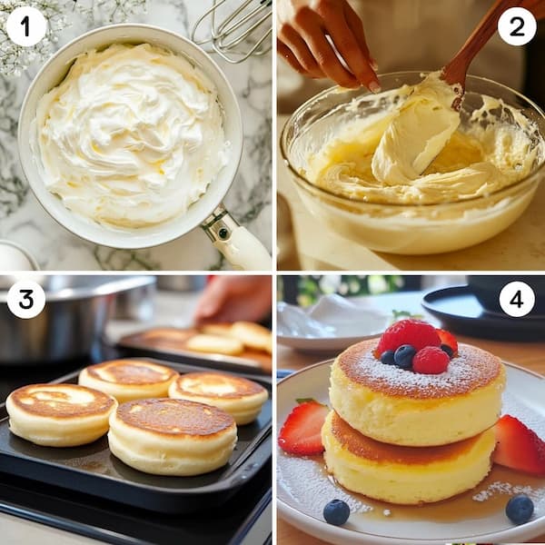 souffle pancakes step by step