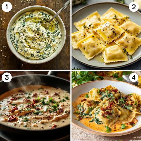 stuffed ravioli with ricotta and spinach