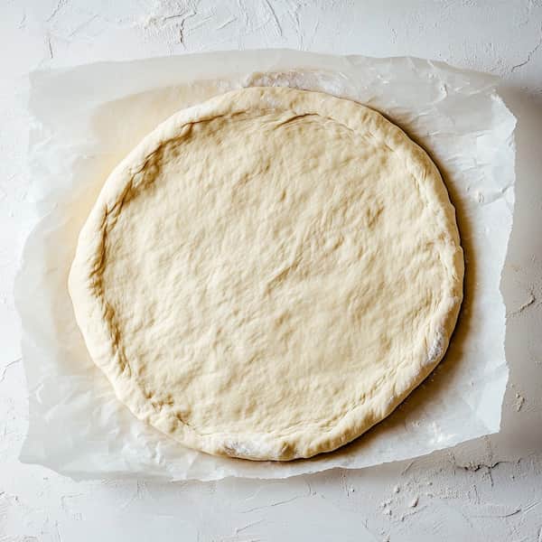 white pizza before baking