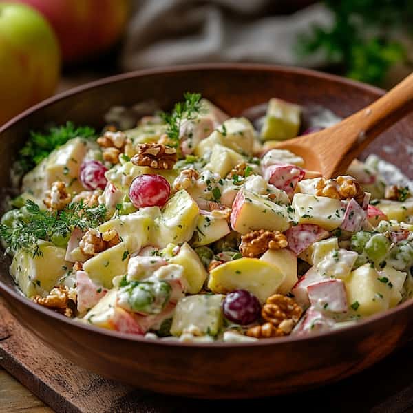 Waldorf salad mixed