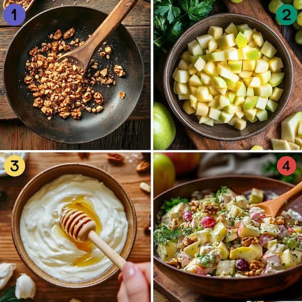 Waldorf salad step by step