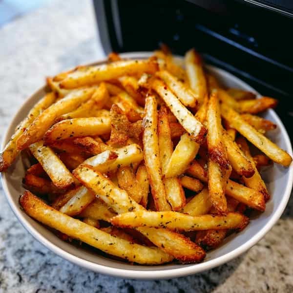air fryer french fries served