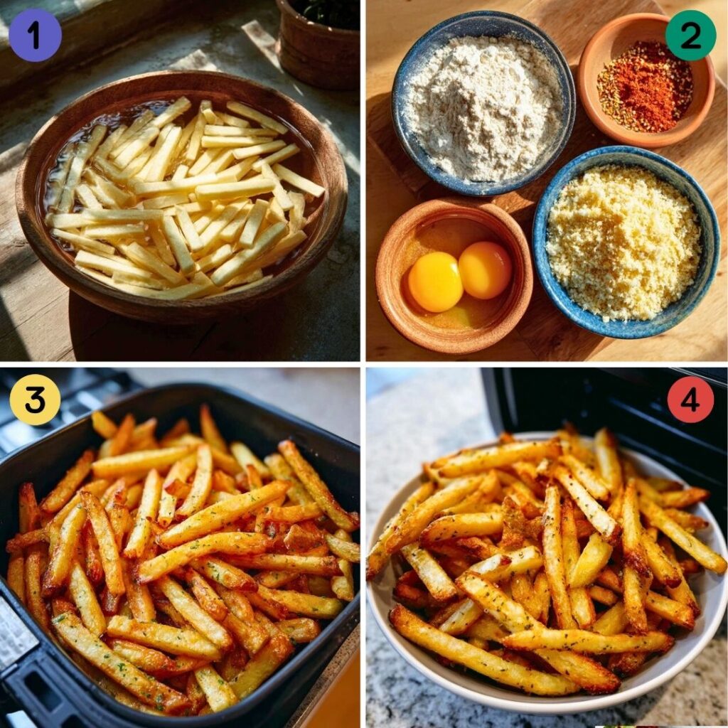 air fryer french fries step by step