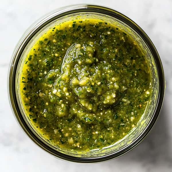 salsa verde in a blender