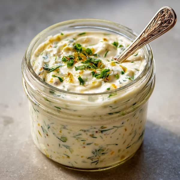 tartar sauce in a a jar