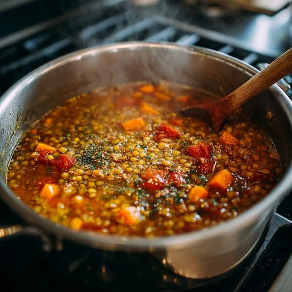 Lentil Soup cooking