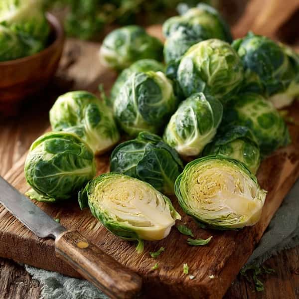brussels sprouts halved