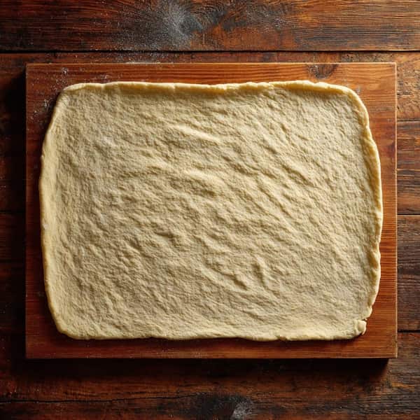 cinnamon roll dough flat