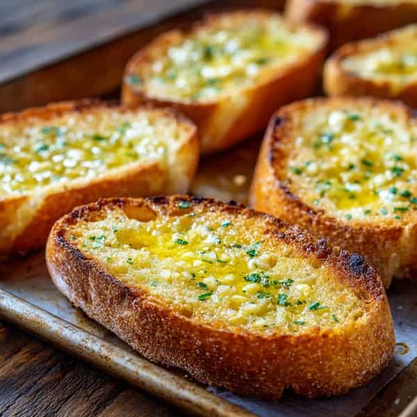 garlic bread served