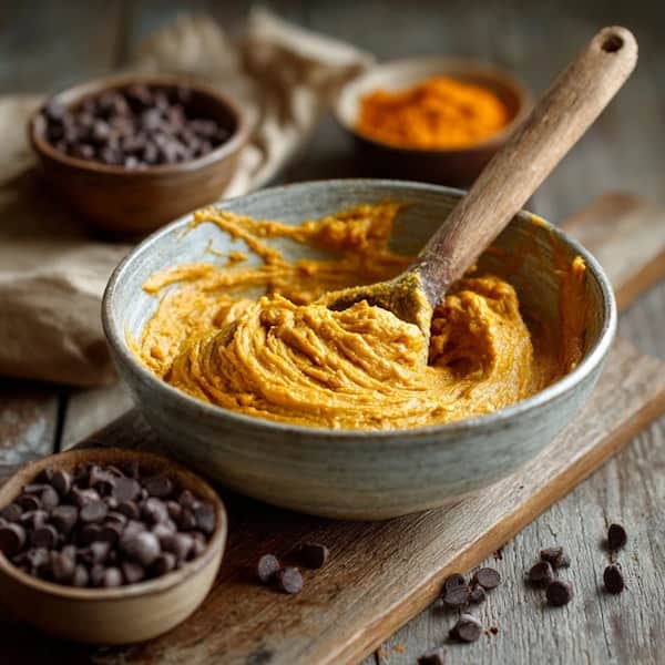 pumpkin bread batter before baking