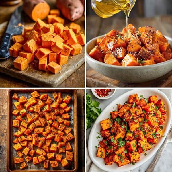 roasted sweet potatoes step by step