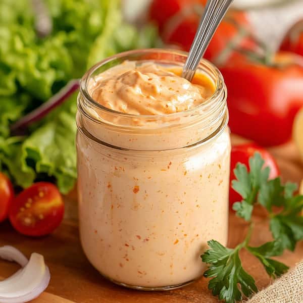 thousand island dressing served